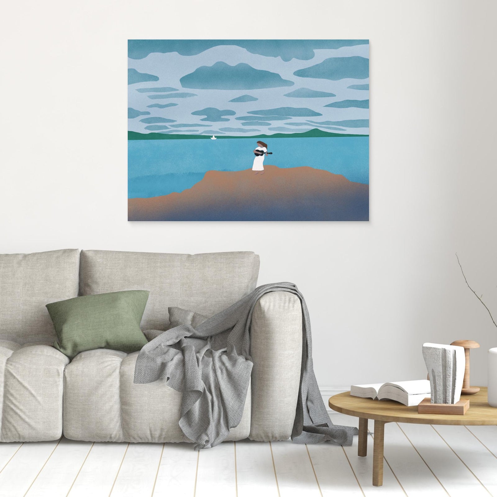 Canvas Print - Sailing with my Guitar by Little Dean
