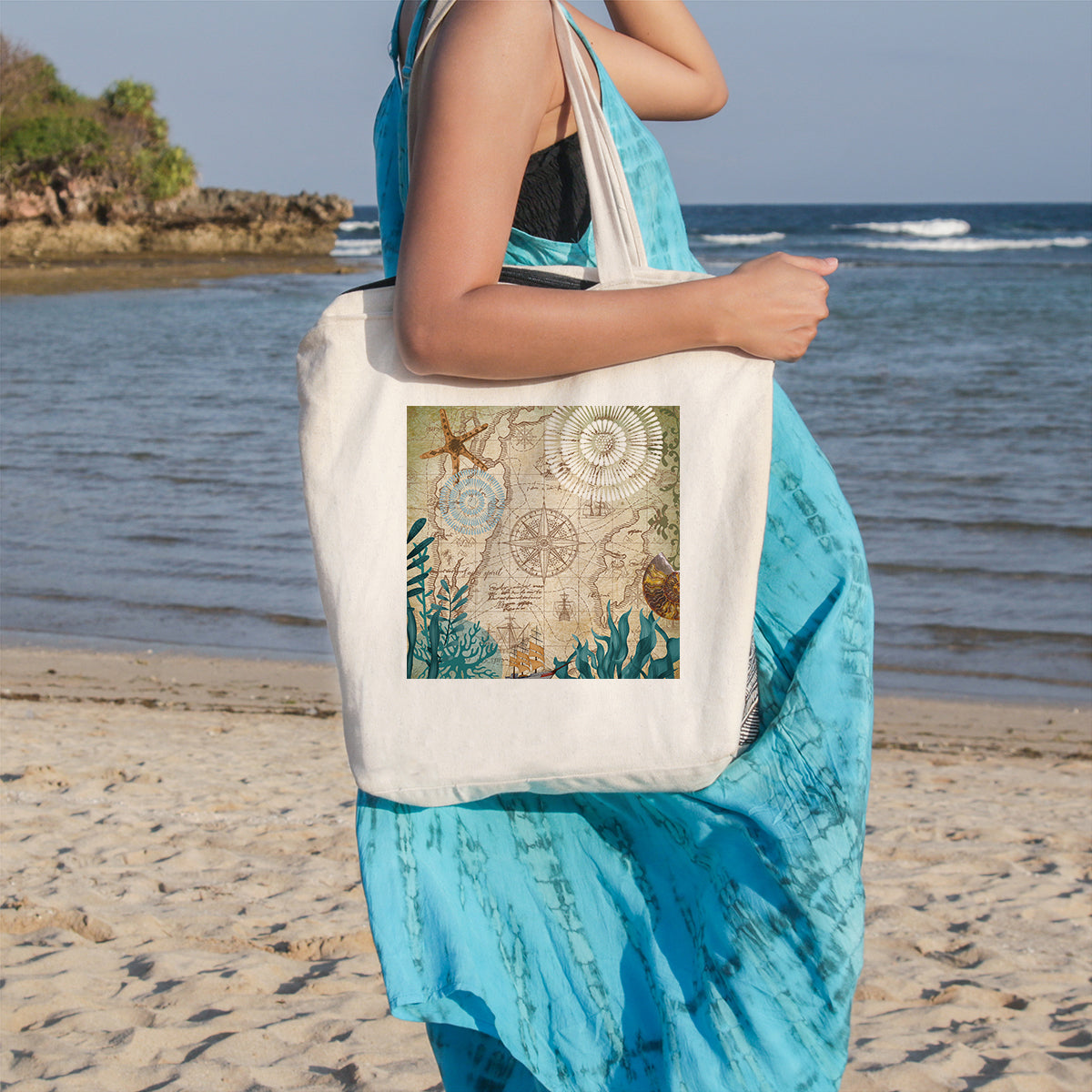 china canvas beach travel tote bag manufacturers Sea Turtle Tote Bag