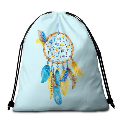 Dreams of Blue Round Beach Towel