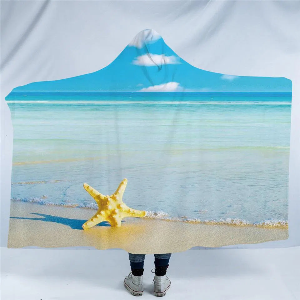 Beach Please Cozy Hooded Blanket