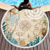 Nautical Chart Round Beach Towel