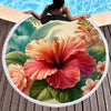 Hibiscus Flower Round Beach Towel