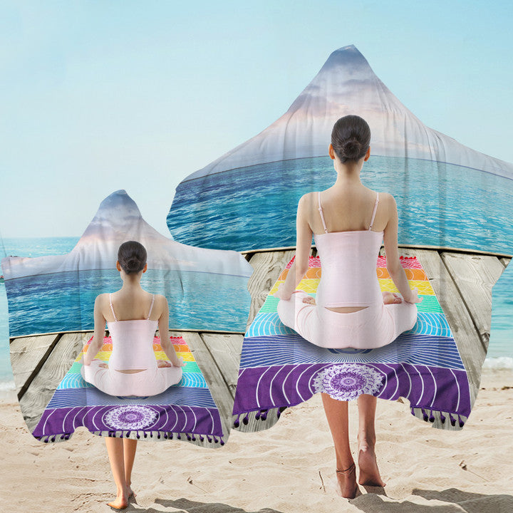 Beach Yoga Hooded Towel