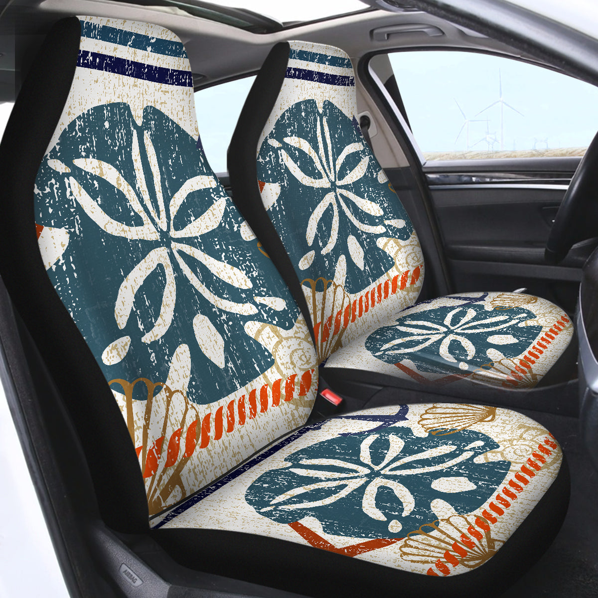Beachy Sand Dollar Car Seat Cover