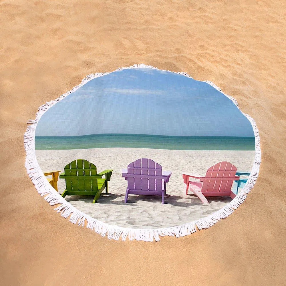 Beachy Dream Round Beach Towel