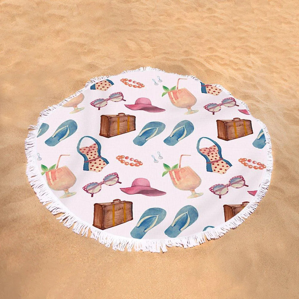 Beachy Fashion Round Beach Towel