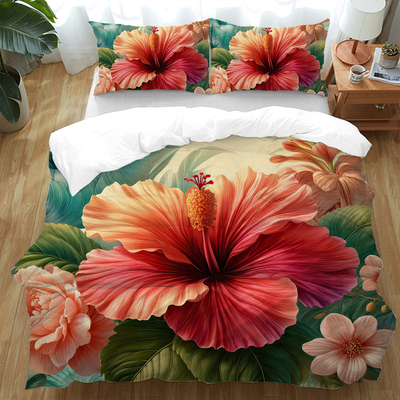 Hibiscus Flower Duvet Cover Set