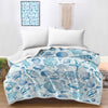 Blue Seashells Bedspread Blanket