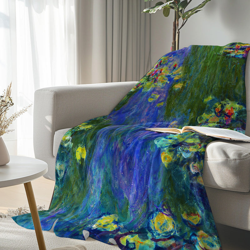 Claude Monet Water Lilies Flannel Fleece Blanket