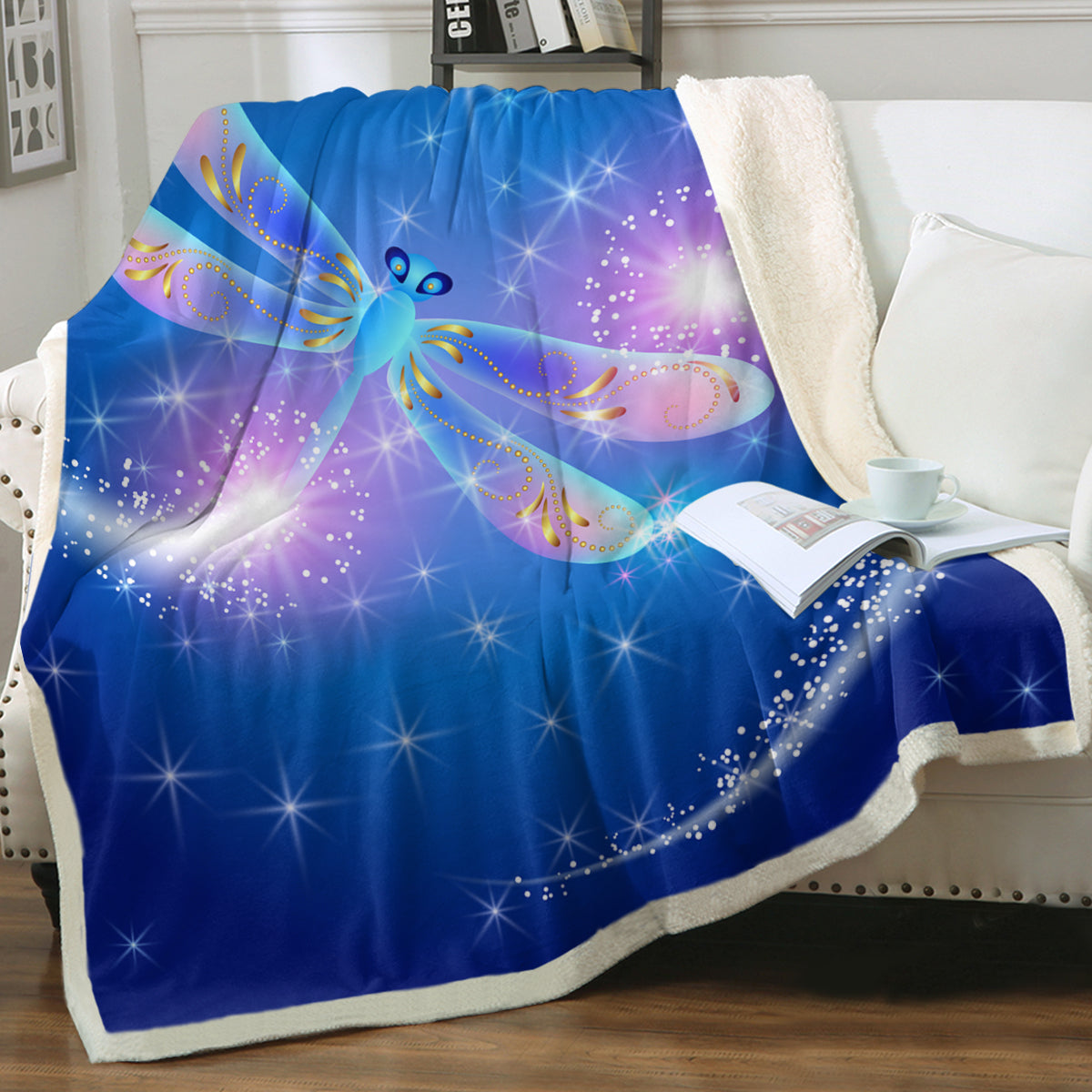 Dragonfly Magic Soft Sherpa Blanket