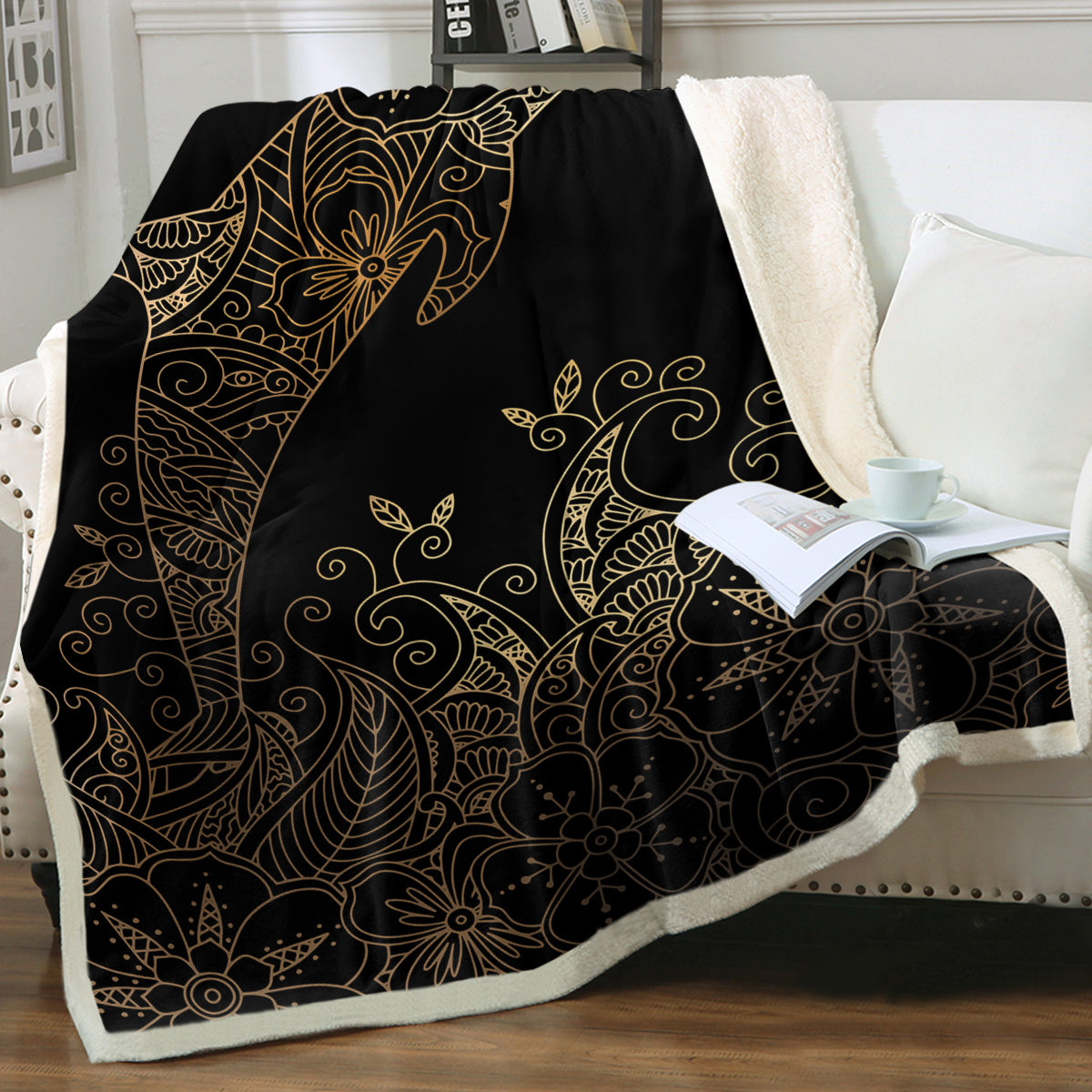 The Golden Dolphin Soft Sherpa Blanket