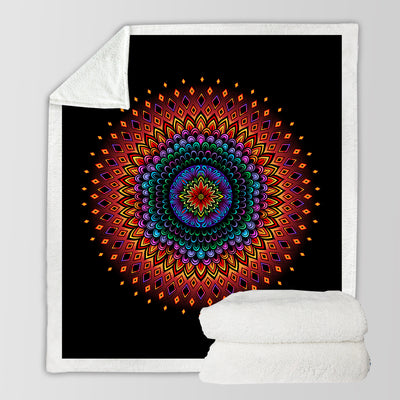 Red Mandala Soft Sherpa Blanket