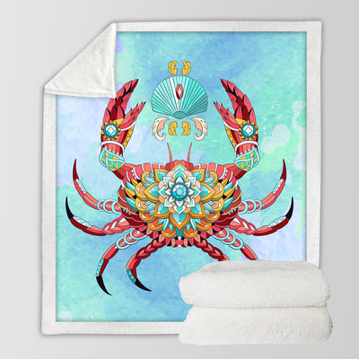 The Royal Crab Soft Sherpa Blanket