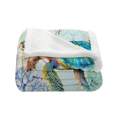 Dreamy Sea Turtle Bedspread Blanket