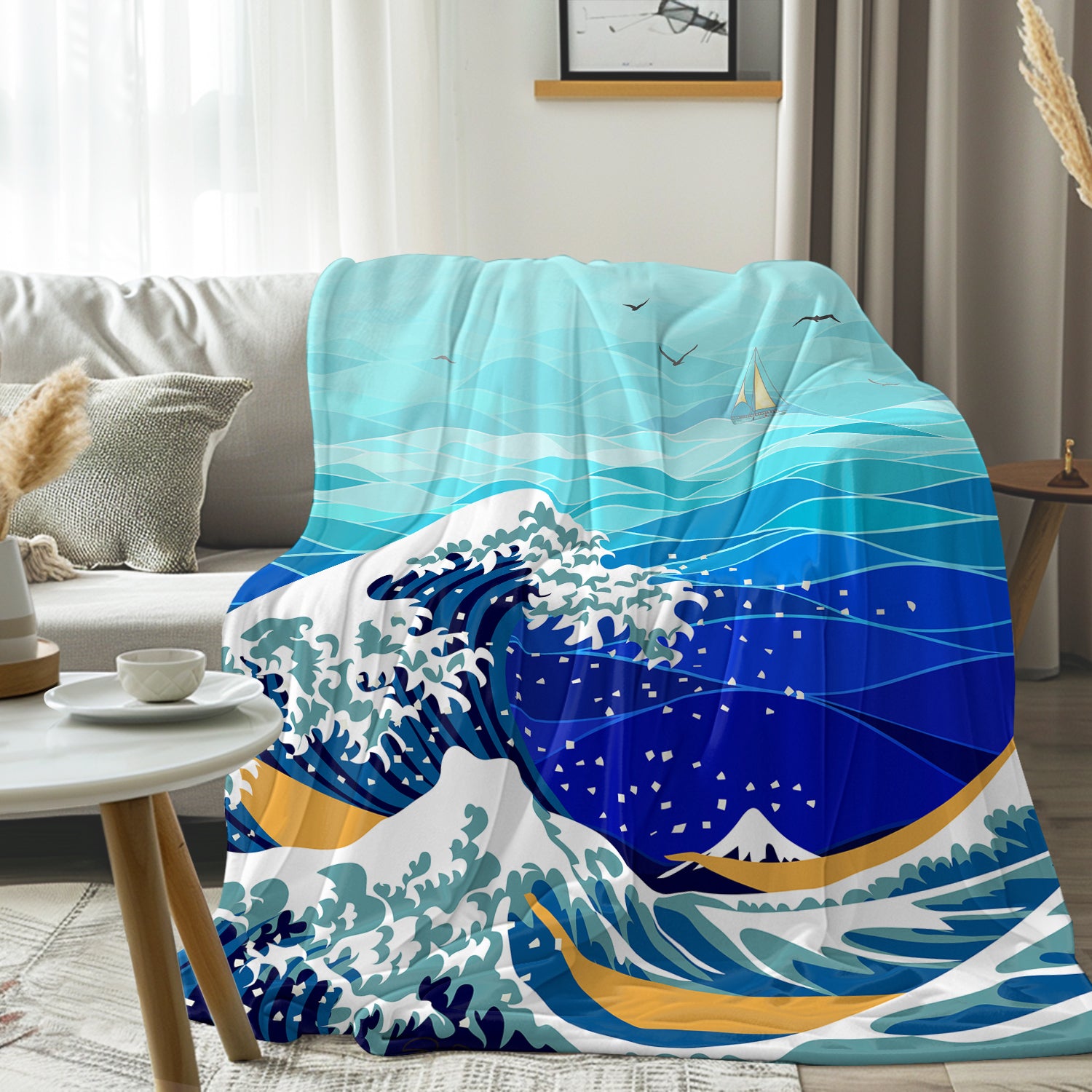 The Great Wave Flannel Fleece Blanket