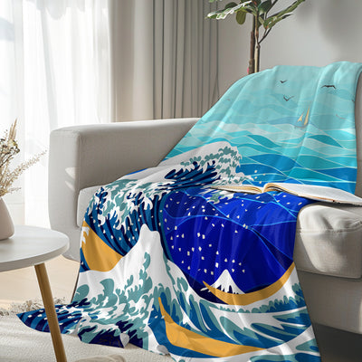 The Great Wave Flannel Fleece Blanket