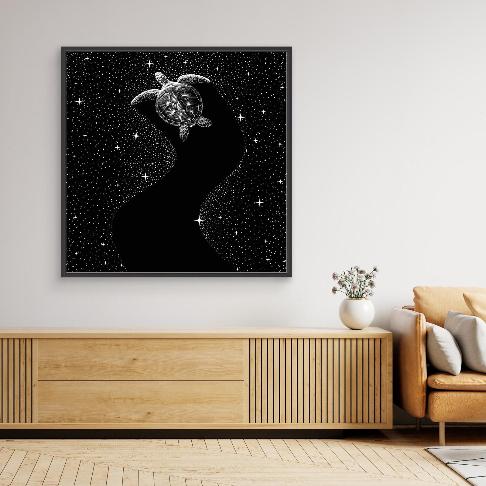 Canvas Print - Starry Turtle (Black Version) by Alirıza çakir