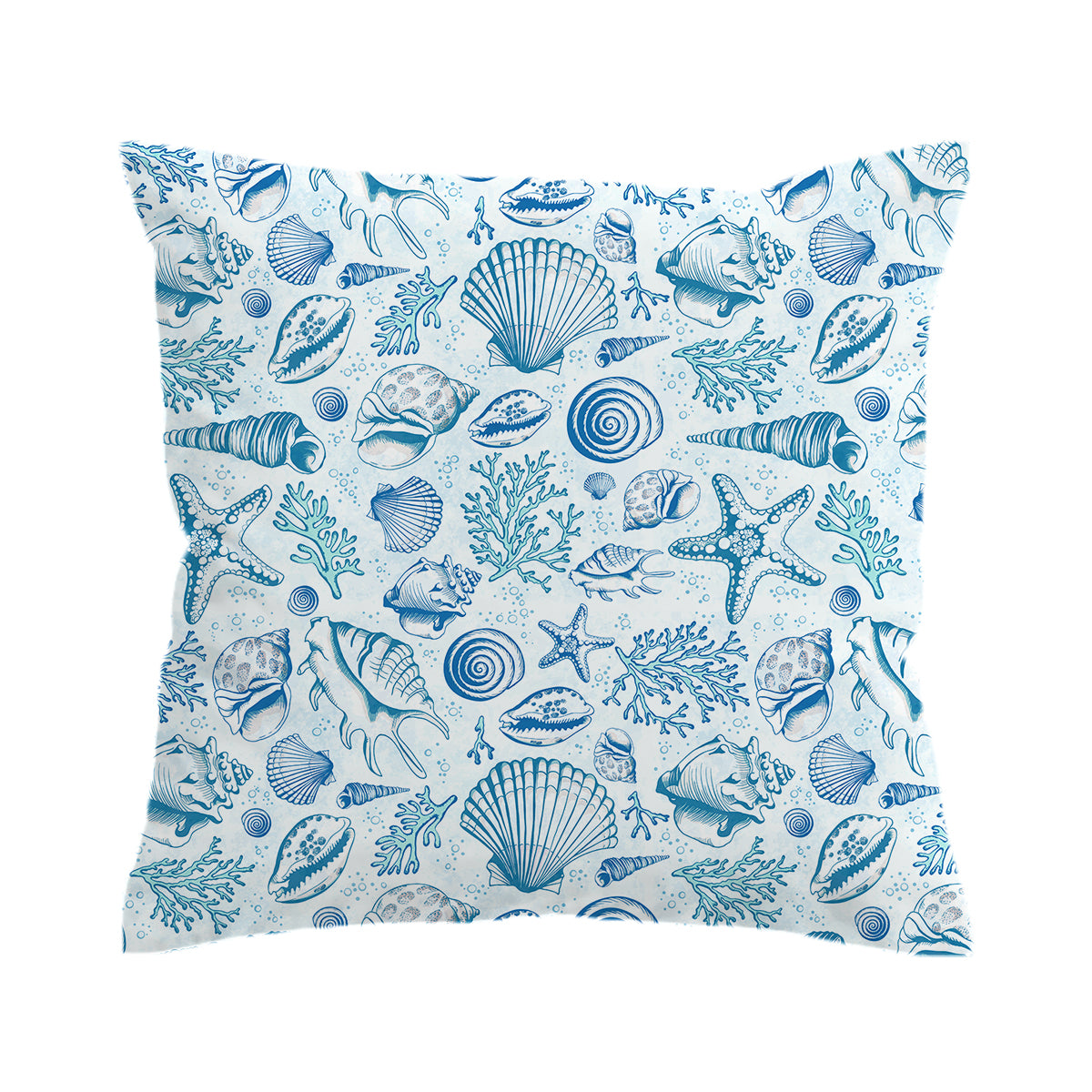 Blue Seashells Pillow Cover