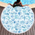 Blue Seashells Round Beach Towel