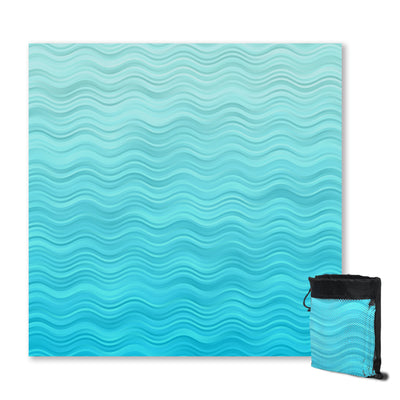 Waves of Blue Sand Free Towel
