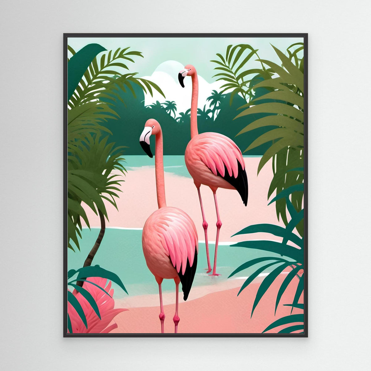 Canvas Print - Tropical Flamingo Paradise by Kintsugi99
