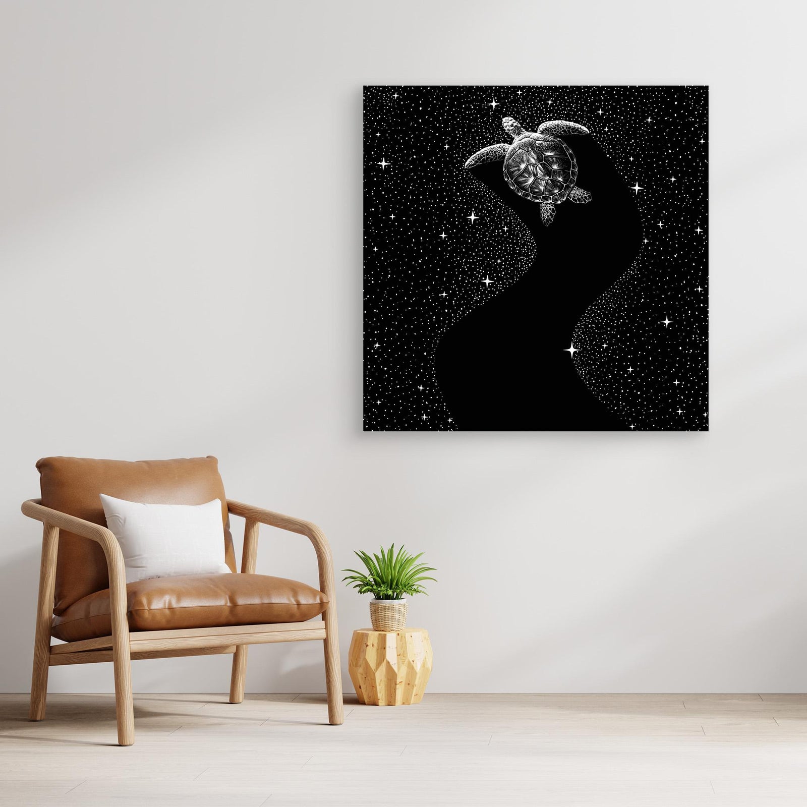 Canvas Print - Starry Turtle (Black Version) by Alirıza çakir