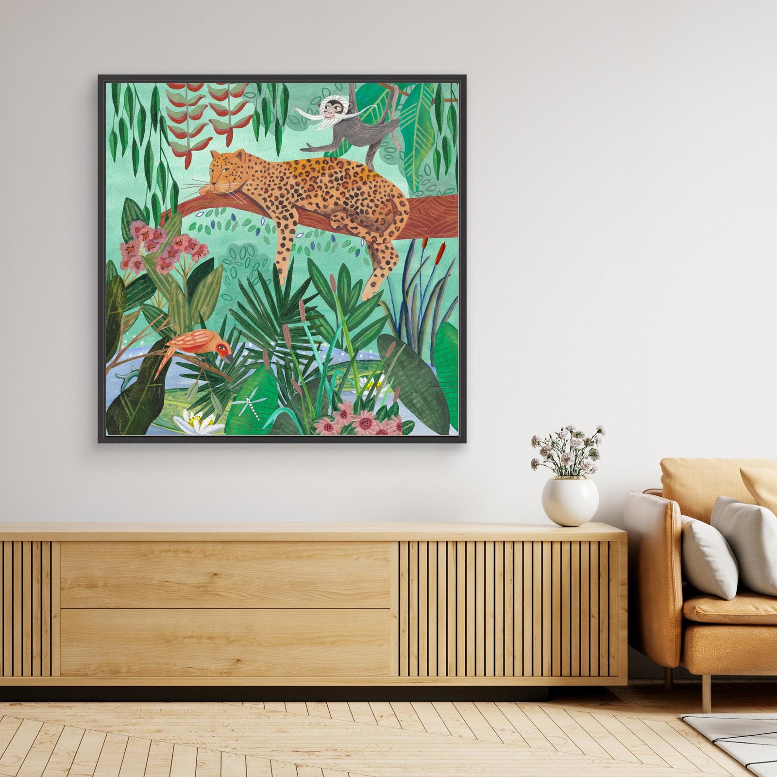 Canvas Print - Leopard in the Jungle by Caroline Bonne Müller