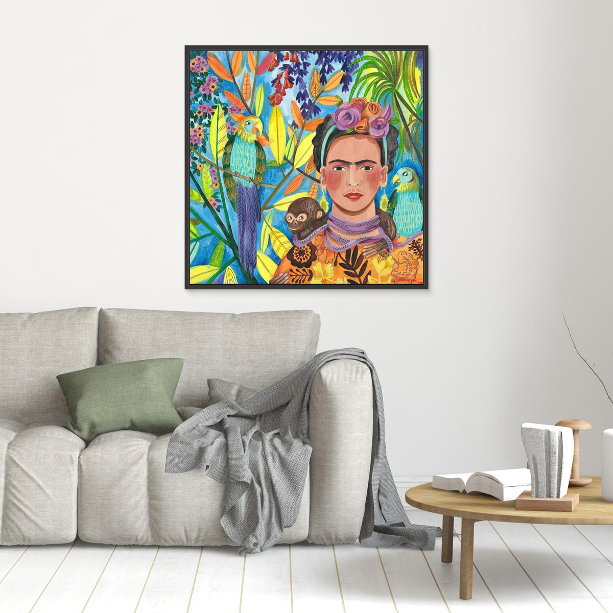 Canvas Print - Frida and her Parrots by Caroline Bonne Müller