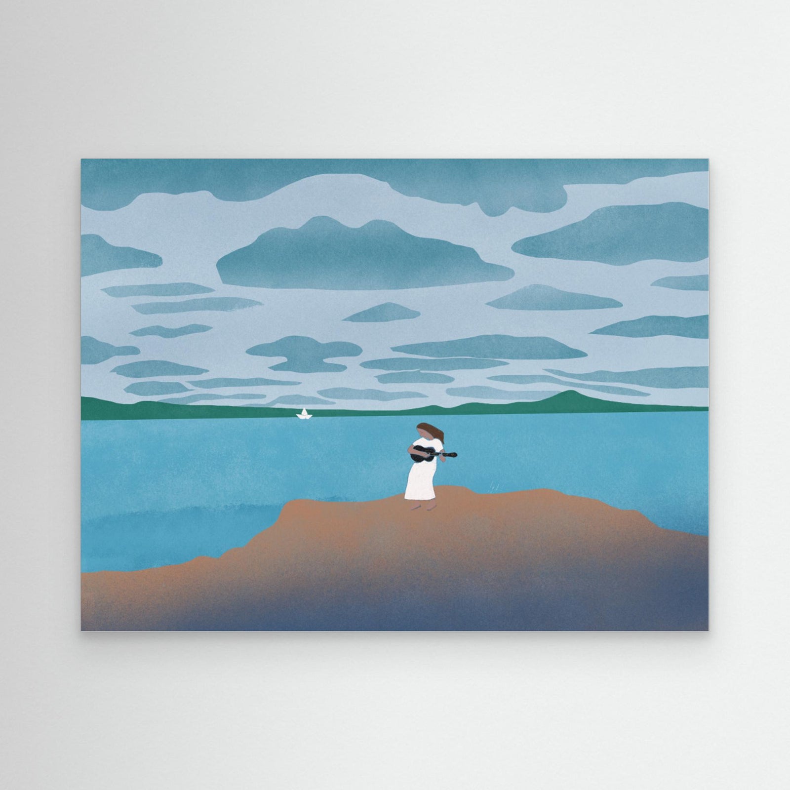 Canvas Print - Sailing with my Guitar by Little Dean