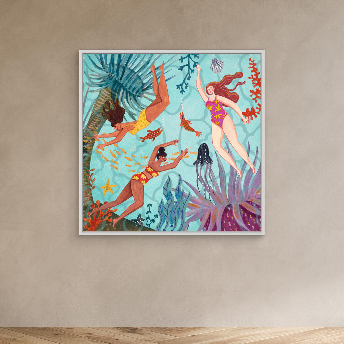 Canvas Print - Swimming in the Ocean by Caroline Bonne Müller