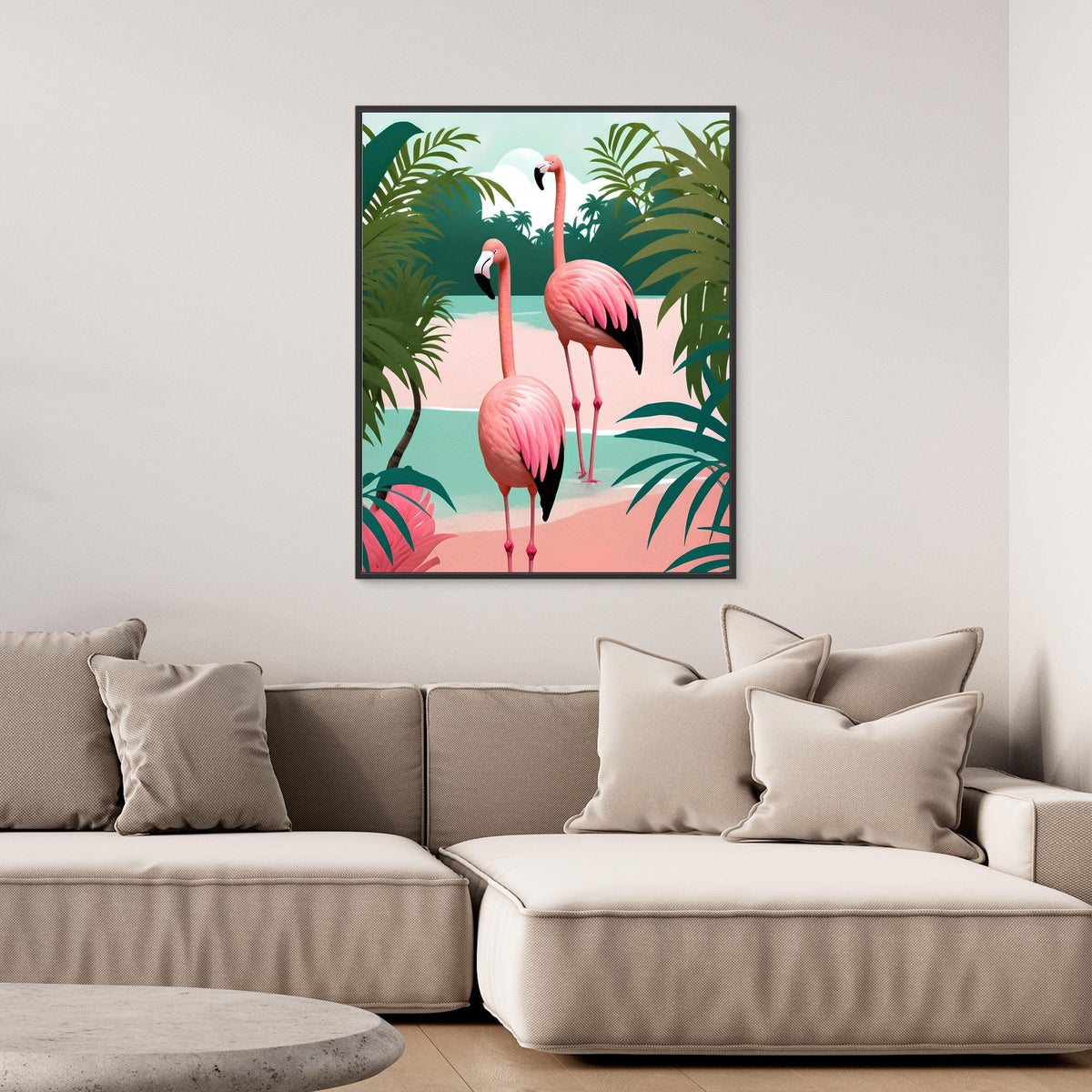 Canvas Print - Tropical Flamingo Paradise by Kintsugi99