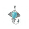 Caribbean Larimar Tropical Manta Ray Pendant