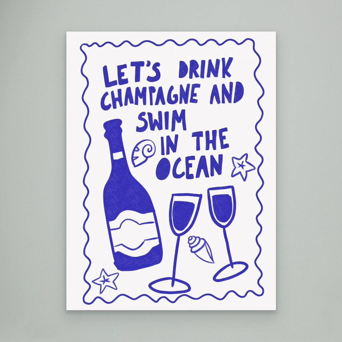 Canvas Print - Champagne by the Ocean by Athene Fritsch