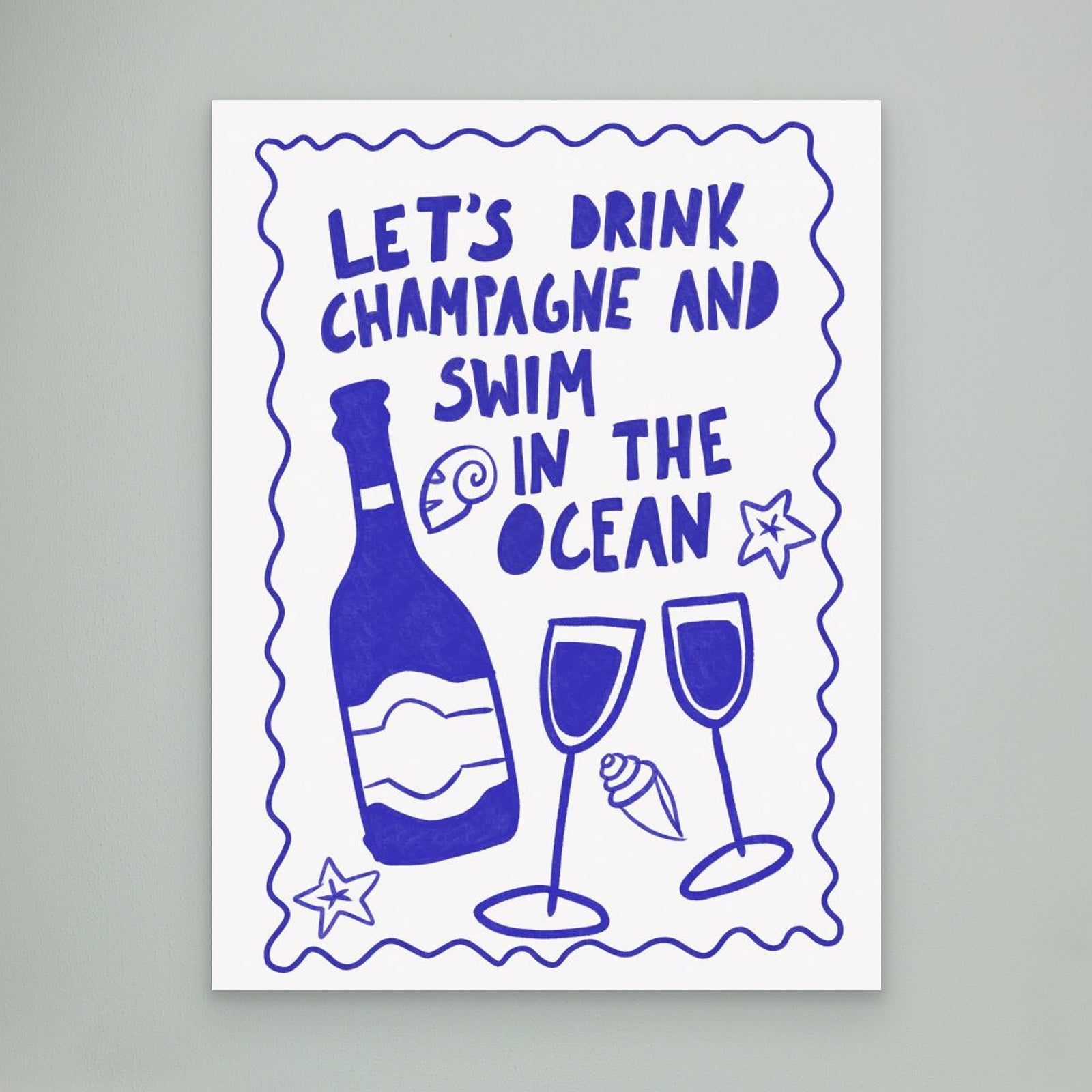 Canvas Print - Champagne by the Ocean by Athene Fritsch