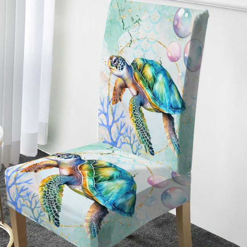 Dreamy Sea Turtle Chair Cover