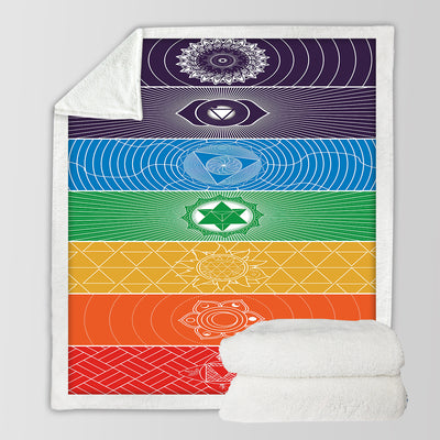 Chakra Yoga Soft Sherpa Blanket