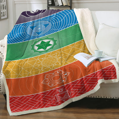 Chakra Yoga Soft Sherpa Blanket