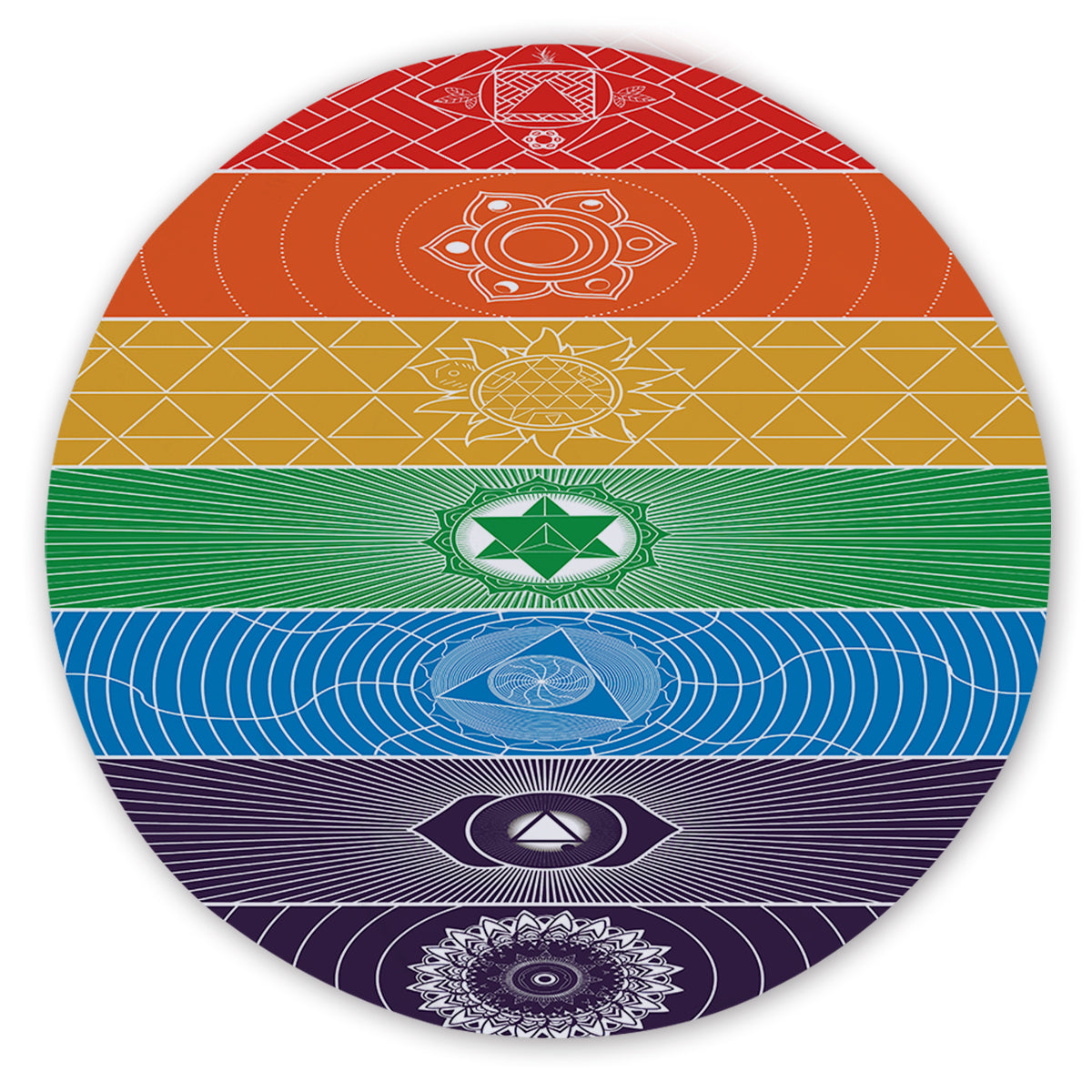 Chakra Yoga Round Area Rug