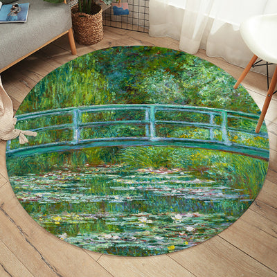 Claude Monet Water Liliy Pond Round Area Rug