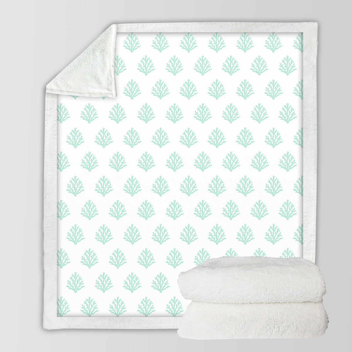 Coral Mint Bedspread Blanket