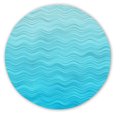 Waves of Blue Round Area Rug