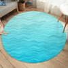 Waves of Blue Round Area Rug