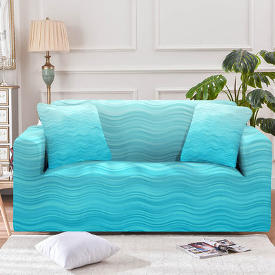Waves of Blue Couch Cover
