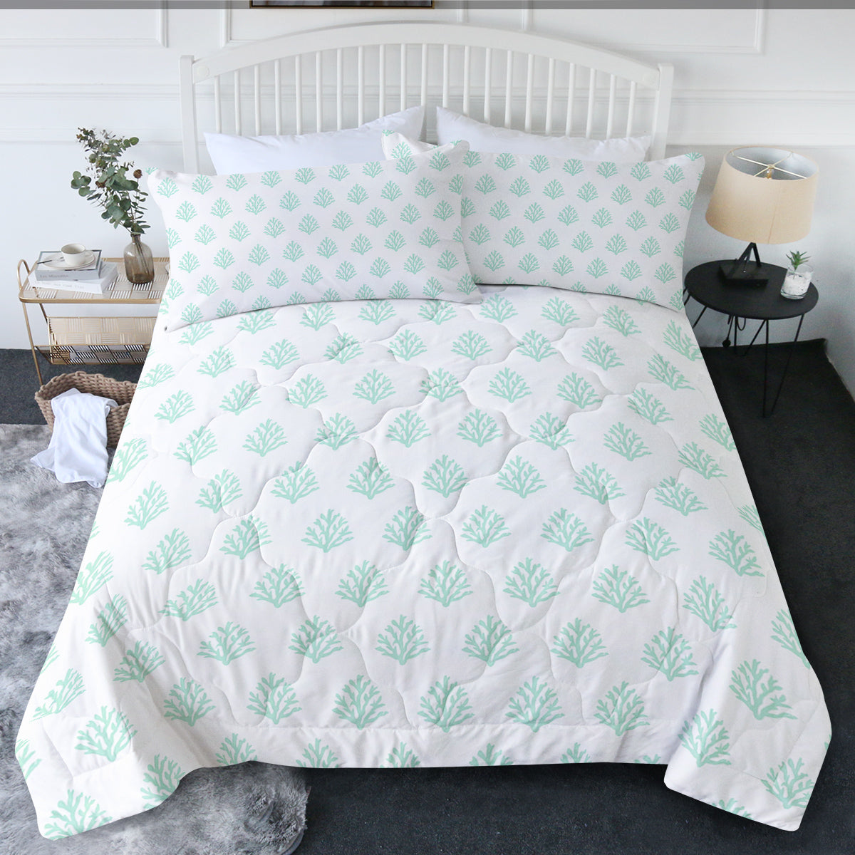 Coral Mint Comforter Set
