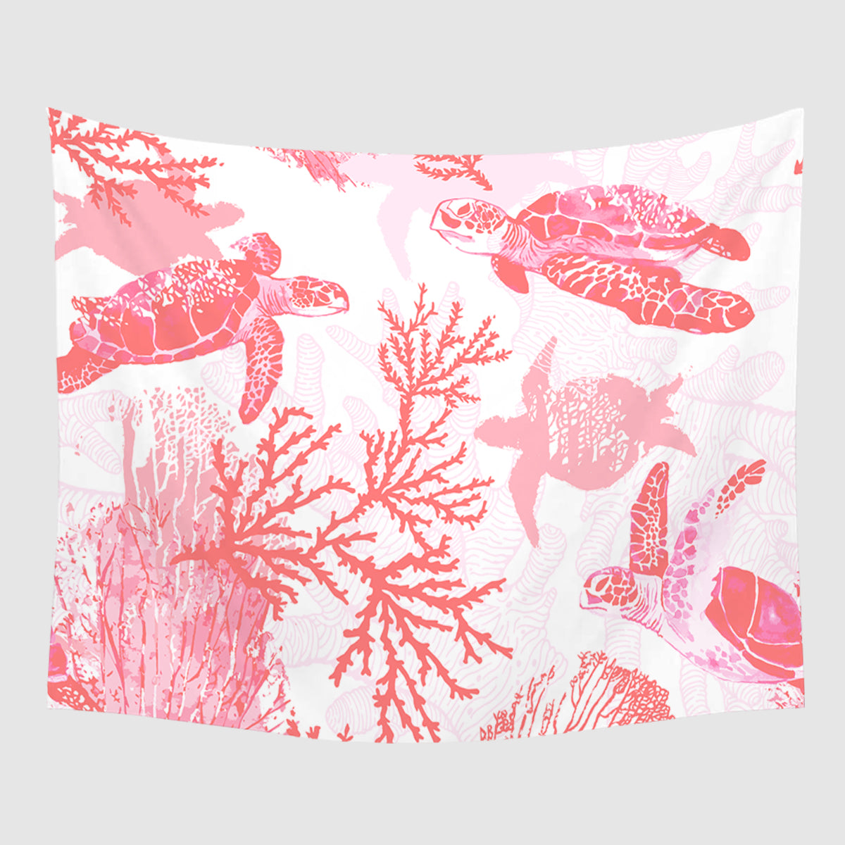 Red Coral Wonders Tapestry