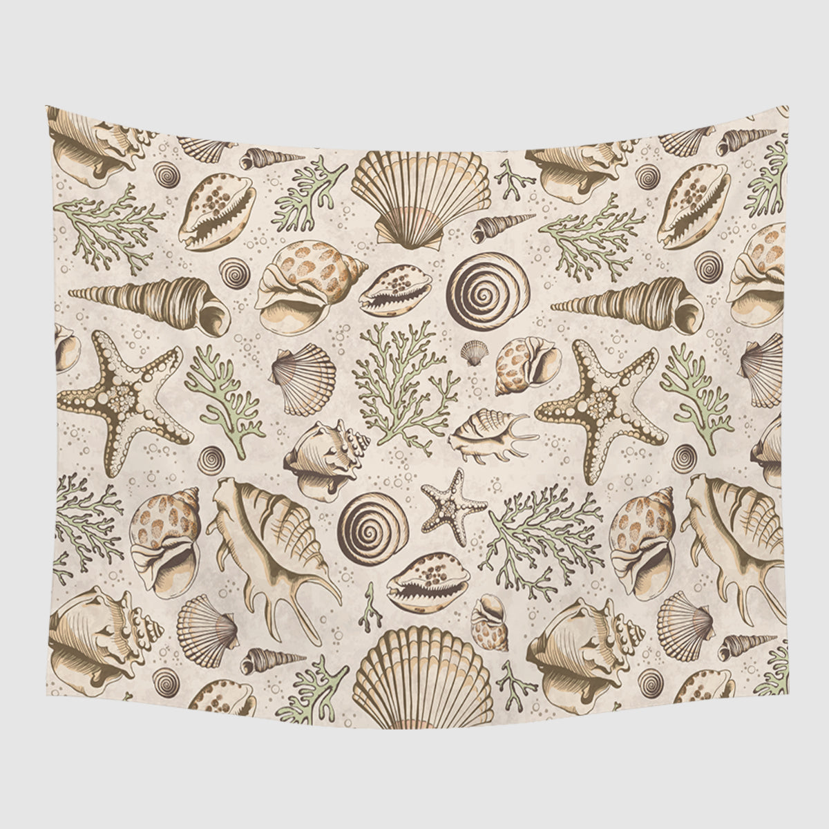 Brown Seashells Tapestry