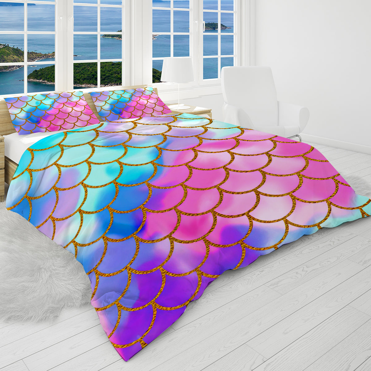 Mermaid Passion Reversible Bedcover Set