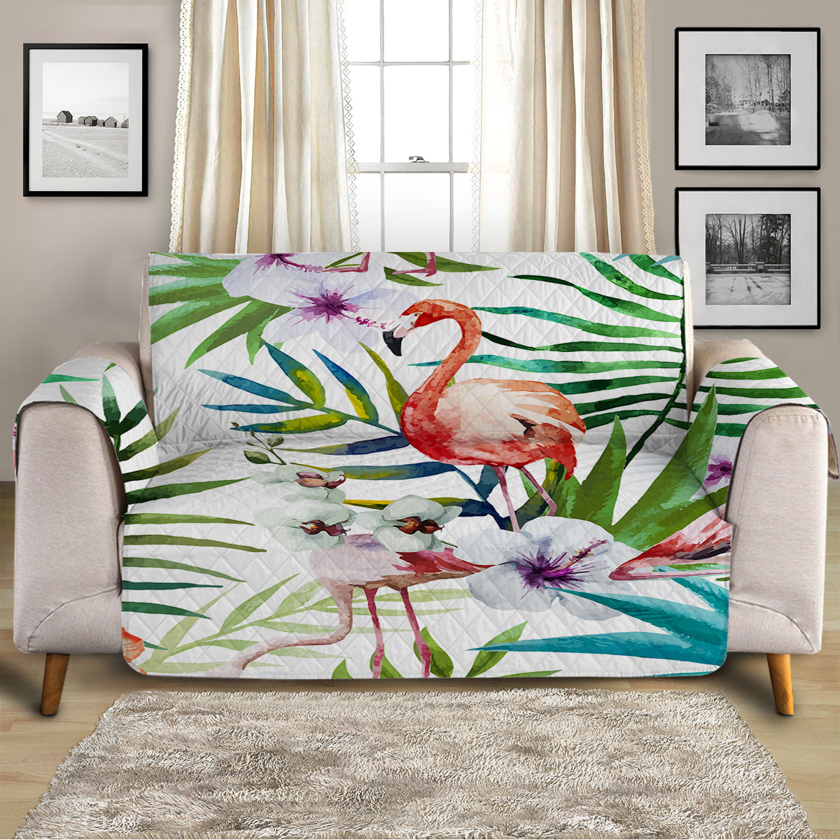Flamingo Tropics Sofa Cover