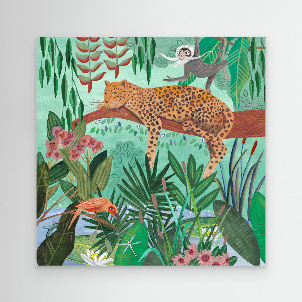 Canvas Print - Leopard in the Jungle by Caroline Bonne Müller