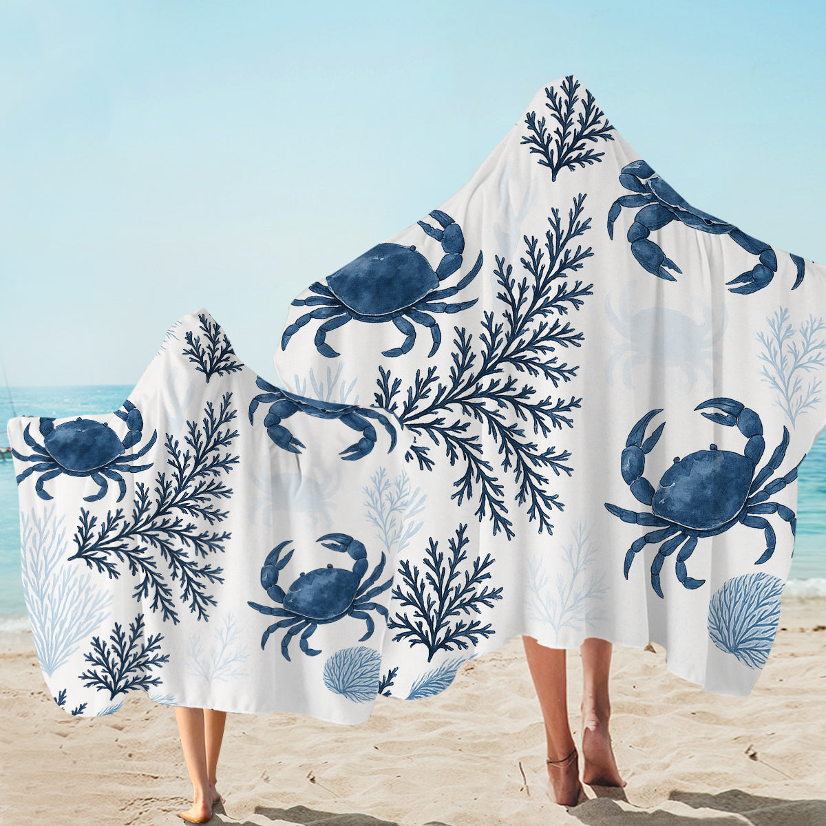 Sea Crab Wonders Hooded Towel
